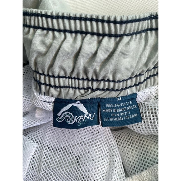 Kanu Surf Board Shorts Silver Swim Beach Cargo Pockets Lined Drawstring Size M - Picture 6 of 7